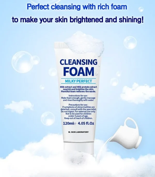 W.SkinLaboratoryMilkyPerfectCleansingFoam120mlmakeupchari