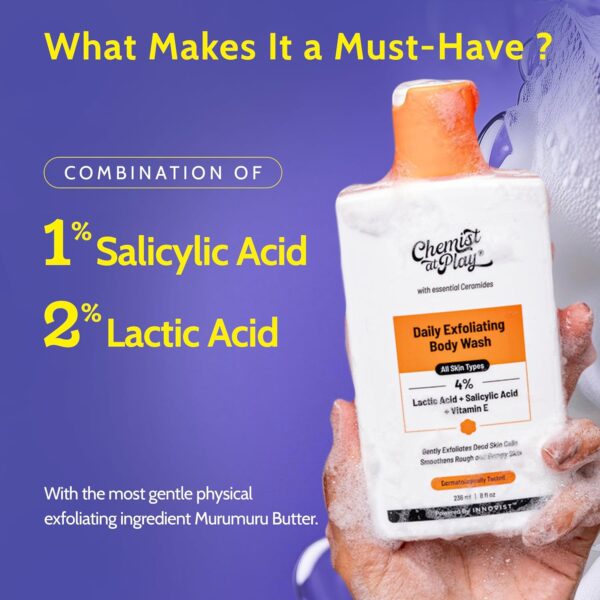 Chemist at Play Exfoliating Body Wash with Lactic Acid 236ml - Image 2